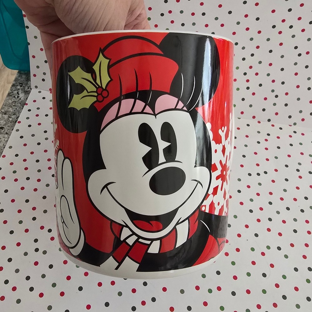 Disney Minnie Mouse Christmas Holiday Mug Red Ceramic Coffee Cup‎ 24 oz Galerie - Picture 4 of 5